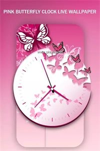 Pink Butterfly Clock壁纸 Pink Butterfly Clock壁纸