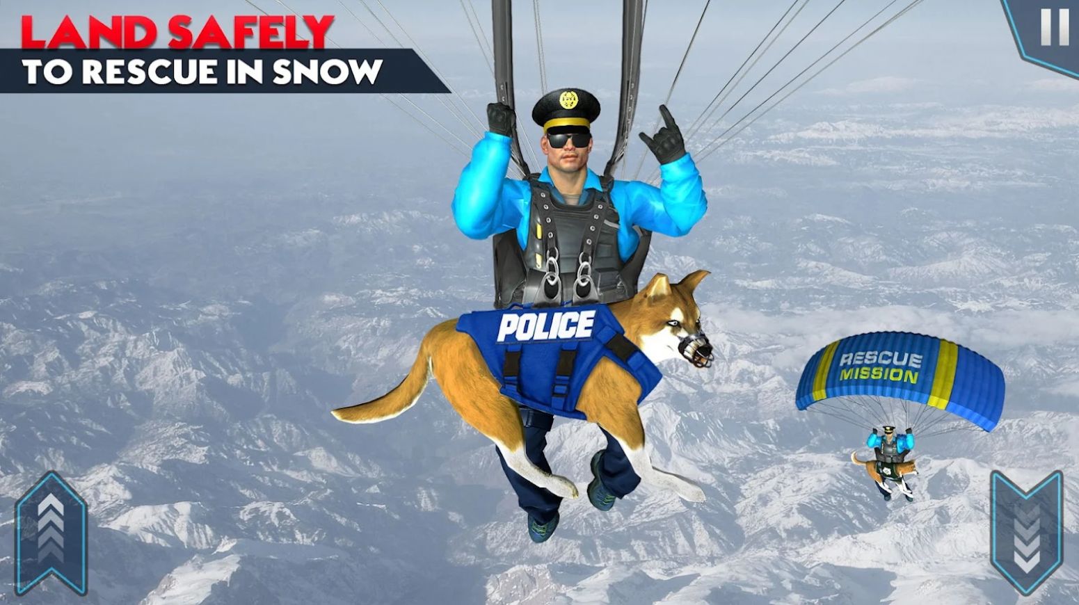 美国警犬雪地救援