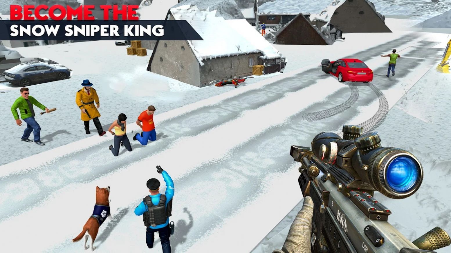 美国警犬雪地救援