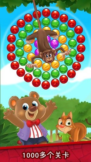 泡泡爆破水果飞溅